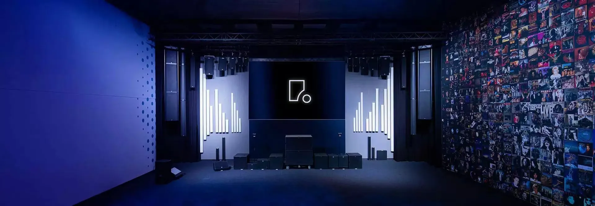 A soundlab for immersive audio demonstrations, featuring our active acoustics solutions inside the Fohhn Gallery Processor.